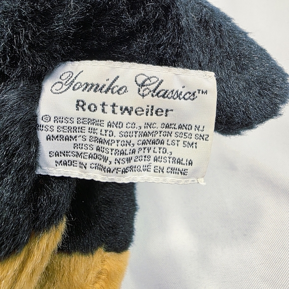 Russ Yomiko Classics Rottweiler Dog Plush Stuffed Toy Realistic 14 Inch - Picture 8 of 10